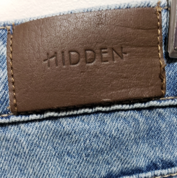 Hidden Distressed Frayed Holes Cropped Ankle Denim Blue Jeans Women S-26 NWT - Picture 7 of 11